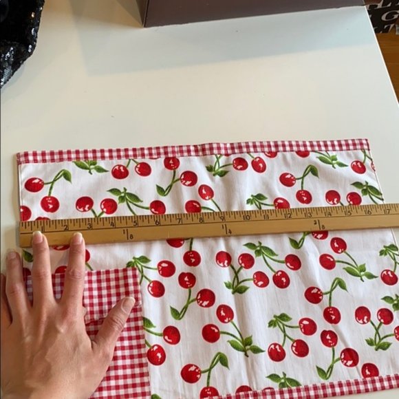 Cherry Summer Placemats Set of 6 Rectangle Table Mats  Set of 6 cherry print place mats